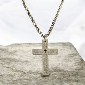Hypoallergenic 316L Surgical Stainless Steel Religious Cross Pendant Necklace